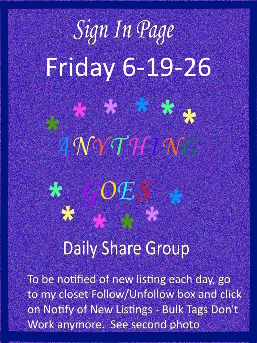 Friday 6-19-26 Anything Goes Share Group - Part One Sign In Page